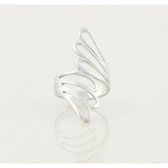Unbranded Jewelry - Sterling Silver Fan Ring Long Finger Ring size 8 1/4